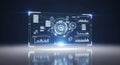 Futuristic Digital Dashboard with Data Visualization and Analytics Royalty Free Stock Photo