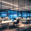 Cutting-Edge Digital Office with Immersive Data Projections.