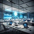 Cutting-Edge Digital Office with Immersive Data Projections.