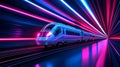 Cutting-edge driverless hyperloop high-velocity train. Royalty Free Stock Photo