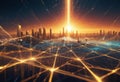 Cutting-Edge Futuristic Business Solutions Background with Dynamic AI Elements