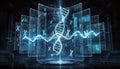 Futuristic DNA Analysis and Genetic Data Visualization Royalty Free Stock Photo