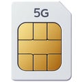 Cutting Edge 5G SIM Card Technology for Next Generation Mobile Connectivity on a Transparent Backdrop Royalty Free Stock Photo
