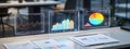 Holographic Data Dashboard: Modern Office Analytics in Motion Royalty Free Stock Photo