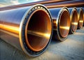 FutureProofing Energy Infrastructure Advanced Coated Pipe Construction for Modern Gas and Oil Pipelines Royalty Free Stock Photo