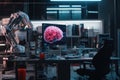 Exploring advanced neural networks in a futuristic laboratory environment