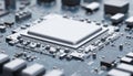 Cutting-edge microprocessor integrated circuit board, featuring advanced computing technology for automation, AI systems. Royalty Free Stock Photo
