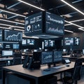 Cutting-Edge Technology Command Center with Interactive Data and Global Analytics