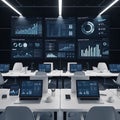 Cutting-Edge Technology Command Center with Interactive Data and Global Analytics.