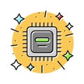 cutting edge technology tech enthusiast color icon vector illustration