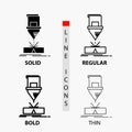 Cutting, engineering, fabrication, laser, steel Icon in Thin, Regular, Bold Line and Glyph Style. Vector illustration Royalty Free Stock Photo
