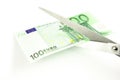 Cutting euro Royalty Free Stock Photo