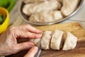 Cutting fish cake