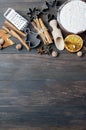 Cutting the gingerbread cookie dough for Christmas and New Year Royalty Free Stock Photo