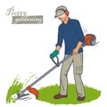 Cutting grass trimmer