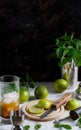 Cutting Lime for Mojito cocktail Royalty Free Stock Photo