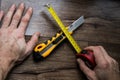 Cutting of linoleum and floor coverings