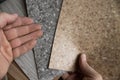 Cutting of linoleum and floor coverings Royalty Free Stock Photo