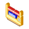 Cutting metal isometric icon vector isolated illustration