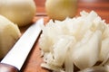 Cutting onions Royalty Free Stock Photo