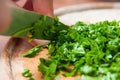 Cutting parsley