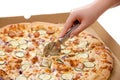 Cutting pizza Royalty Free Stock Photo