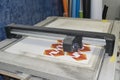 Cutting plotter in a working process