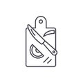 Cutting products line icon concept. Cutting products vector linear illustration, symbol, sign