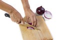 Cutting Red Onion Royalty Free Stock Photo