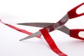 Cutting red ribbon Royalty Free Stock Photo