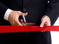 Cutting Red Ribbon Royalty Free Stock Photo