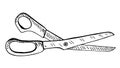 Cutting scissor. Doodle style. Vector illustration. Design element for barbershop or atelier isolated hand drawn image