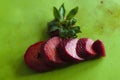 Cutting Strawberry with knife process 4 of 6