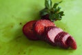 Cutting Strawberry with knife process 6 of 6