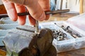 Cutting thread nuts with the machine tap