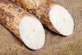 Cutting and whole manioc Royalty Free Stock Photo