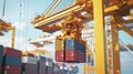 Cuttingedge automated cranes loading and unloading containers from a ship streamlining the process and reducing Royalty Free Stock Photo