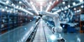Cuttingedge automation in a sophisticated smart factory using artificial intelligence technology.