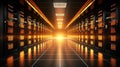 Cuttingedge data center featuring advanced technology, glowing lights, and powerful computing systems