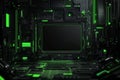 A cuttingedge, futuristic cyberpunk display interface designed specifically for gaming themes