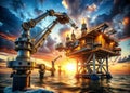 CuttingEdge Oil Rig Technology Revolutionizing Extraction Processes with Advanced Automation and Sustainability Royalty Free Stock Photo
