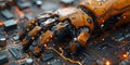 Cuttingedge robot arm with advanced chip technology processes data to complete complex tasks with
