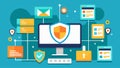 Cuttingedge software that constantly monitors and protects data at various levels of importance.. Vector illustration.