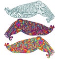 Cuttlefish camouflage cute line colorful