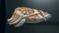 Cuttlefish displaying natural skin patterns in controlled underwater environment. Royalty Free Stock Photo