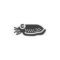 Cuttlefish mollusk line icon