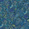 Cuttlefish swirl seamless pattern