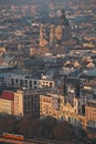 Cutyscape of the Hungarian capital Budapest with the Our Lady Russian Orthodox Cathedral in the foreground and with St Stephen's