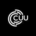 CUU letter logo design on black background. CUU creative initials letter logo concept. CUU letter design Royalty Free Stock Photo