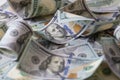 cuved U.S. 100 dollar banknotes background Royalty Free Stock Photo